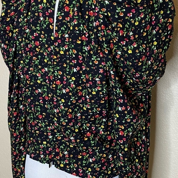 AFRM NEW Floral Print Puff Sleeve Crop Blouse M - Picture 5 of 11